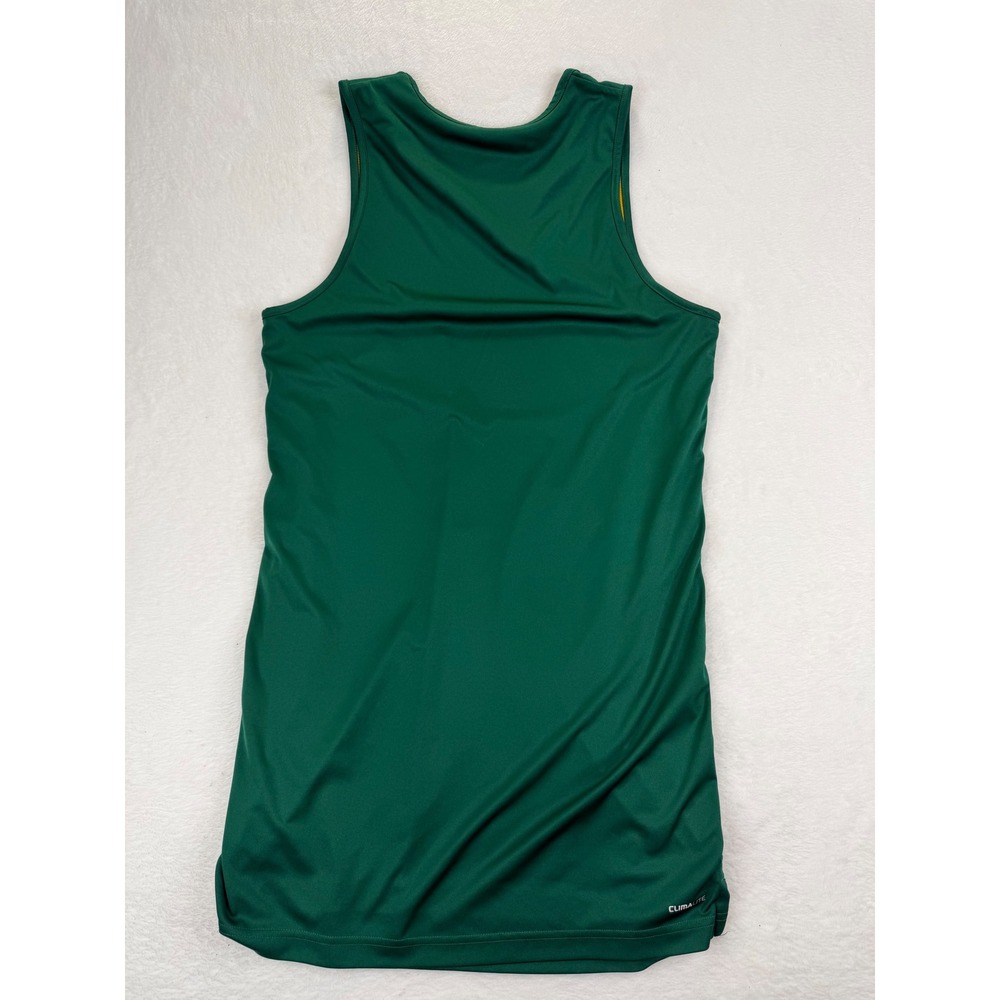 Adidas Mens Reversible Basketball Jersey Green Yellow Climalite Large Length +2 - Picture 6 of 9